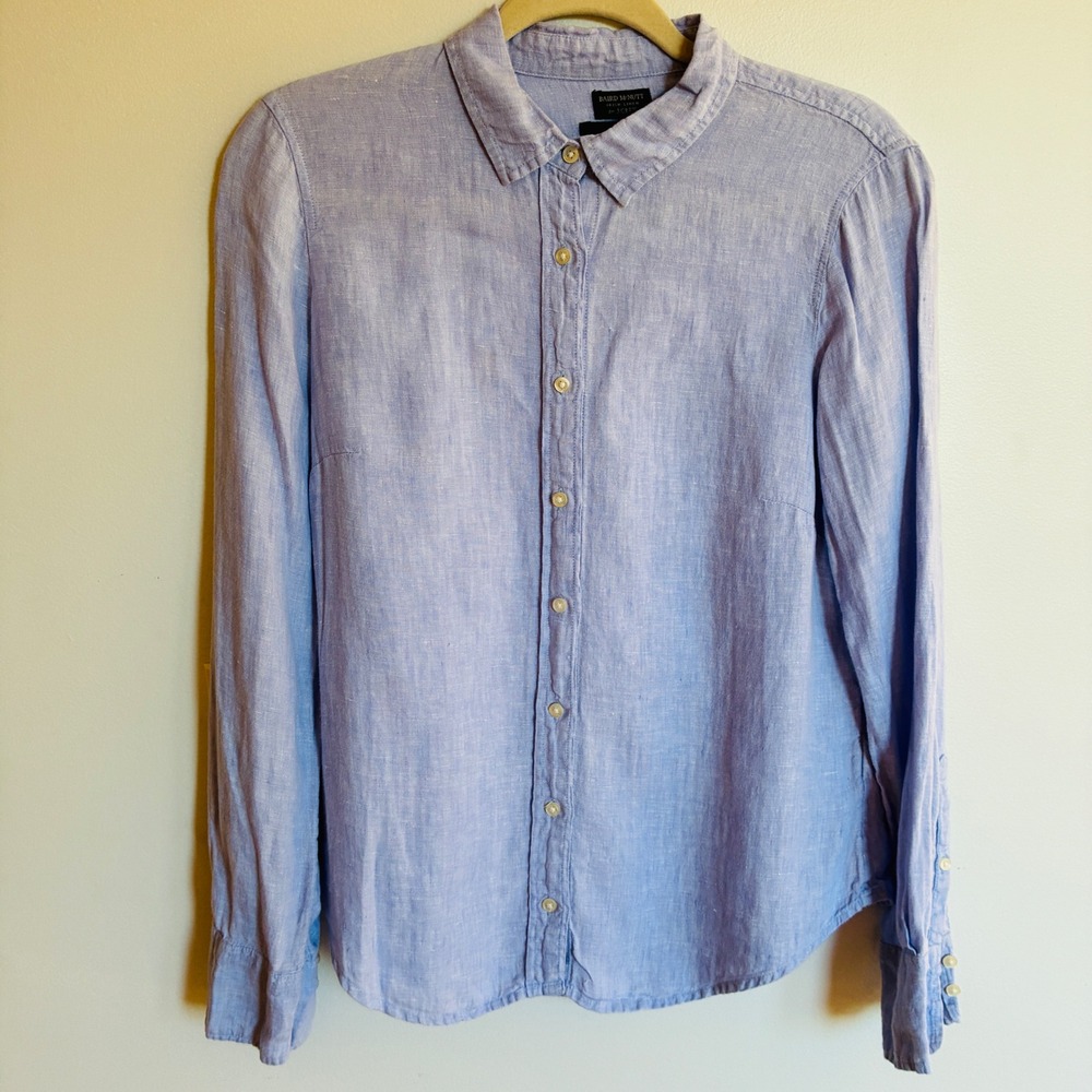 J.Crew Blue Baird McNutt Irish Linen Slim Button Down Shirt Womens 6 Classic